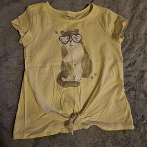 Yellow Cat Tie Front Shirt